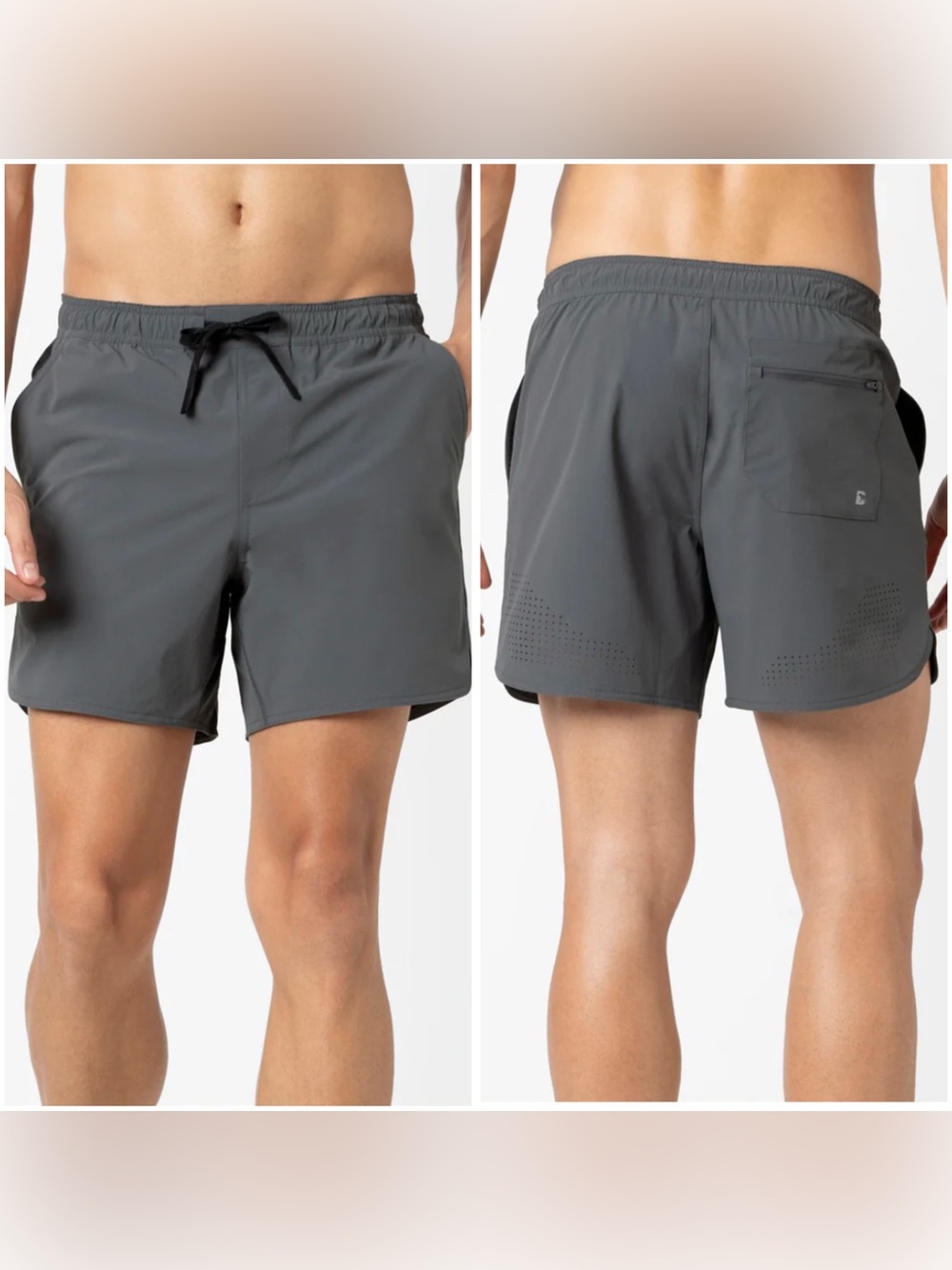 Men's Bearbottom Echo Shorts 5.5" Lined Gray Size XL